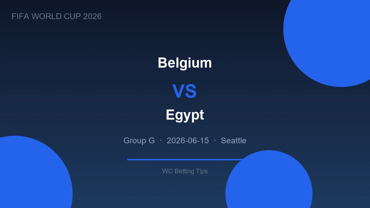 Belgium vs Egypt betting tips - World Cup 2026