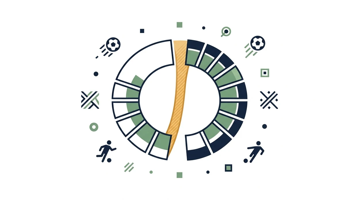 Two clean probability gauges show a shaded gap between market odds and a team's true World Cup chance.