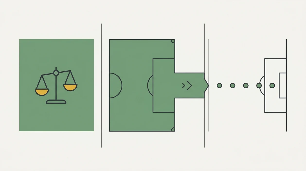 A clean diagram uses pitch zones, extra-time symbols, and penalty spots to separate betting markets.