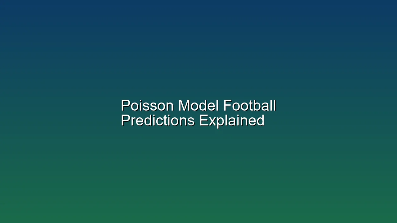 Poisson Model Football Predictions Explained