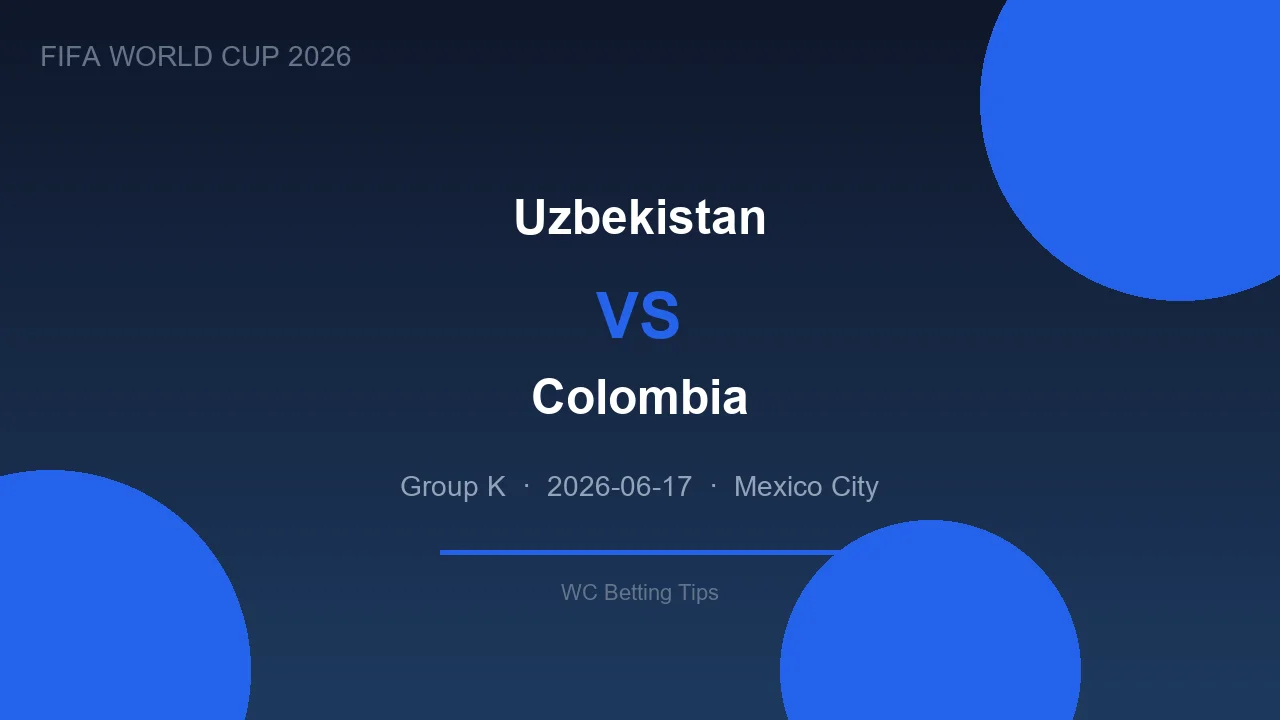 Uzbekistan vs Colombia betting tips - World Cup 2026